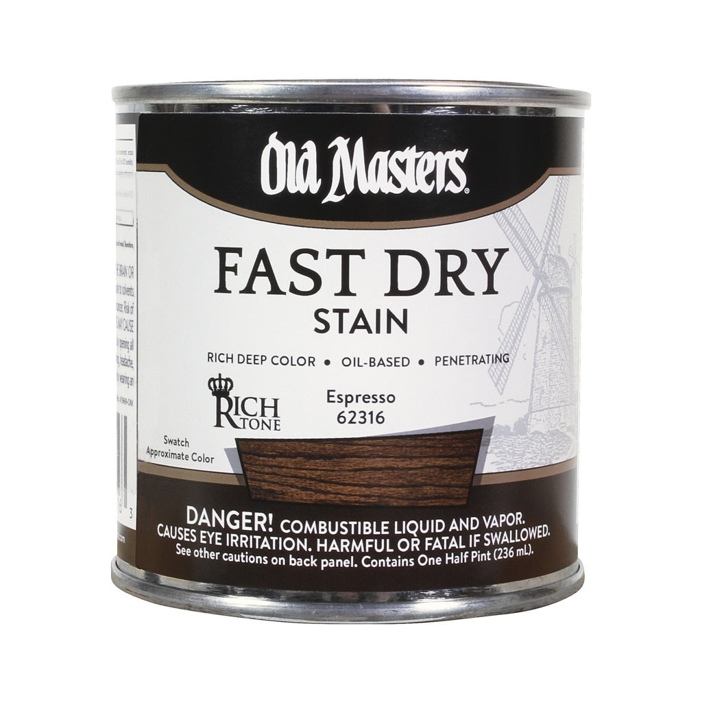Old Masters 62316 Oil Based Fast Dry Stain, Espresso, 1/2 Pint