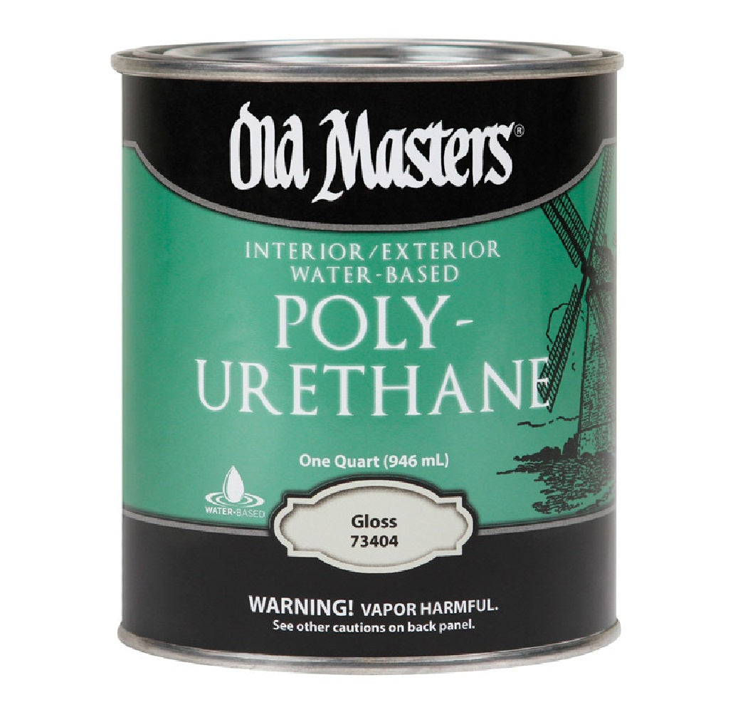 Old Masters 73404 Gloss Water-Based Polyurethane, Clear, 1 Qt