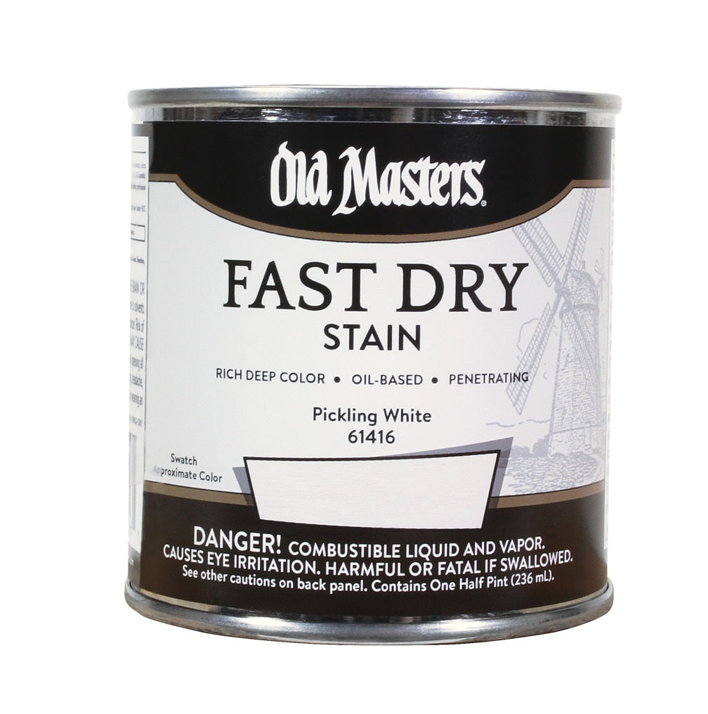 Old Masters 61416 Oil Based Fast Dry Stain, Pickling White, Half Pint