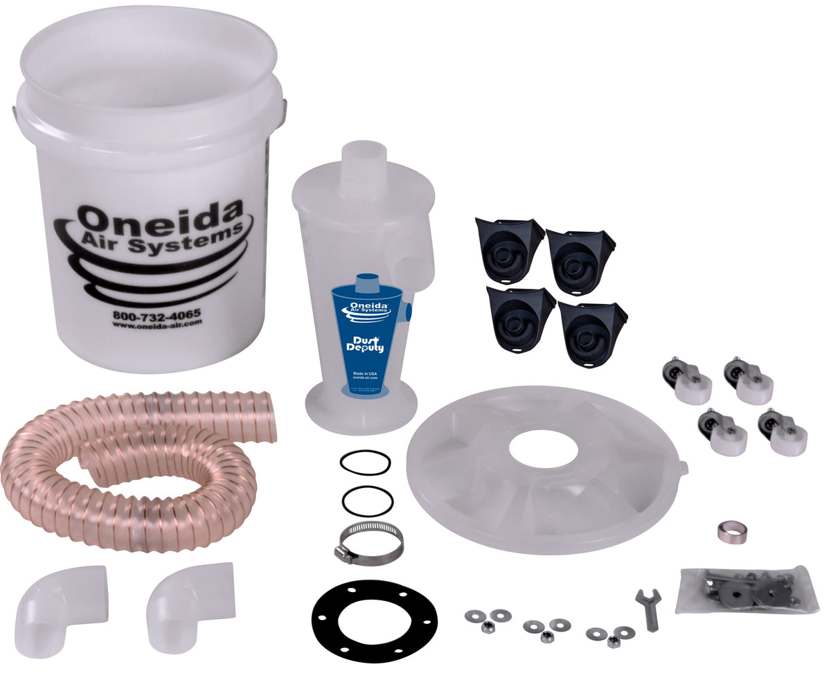 Oneida Air Systems AXD000004B Dust Deputy Deluxe Cyclone Separator Kit, Clear, Polypropylene