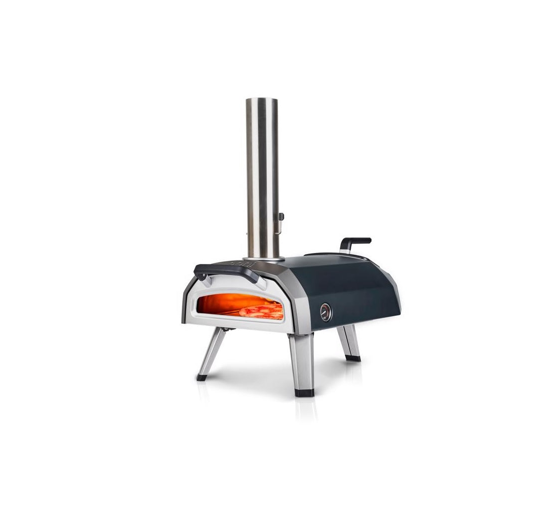 Ooni UU-P25100 Karu Charcoal/Wood Chunk Outdoor Pizza Oven, Black/Silver