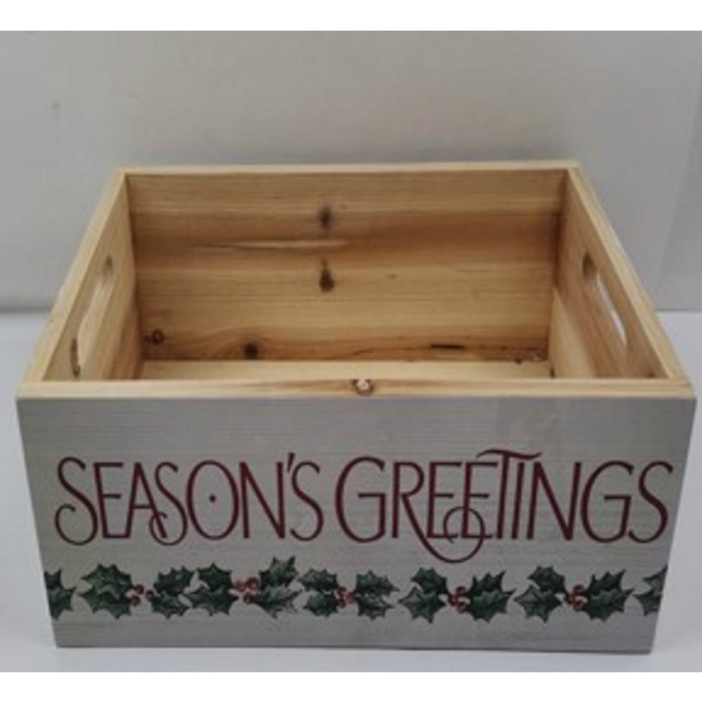 Open Road Brands 90192652 Season's Greetings Crate, Wood