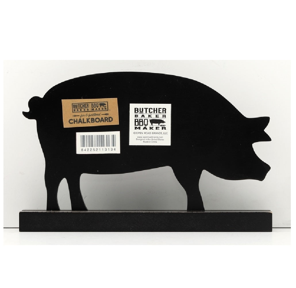 Open Road 90168560 Butcher Baker BBQ Maker Pig Chalkboard, MDF