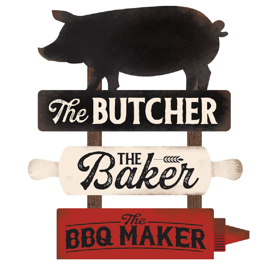 Open Road 90171508 Butcher Baker BBQ Maker Pig Sign, MFD