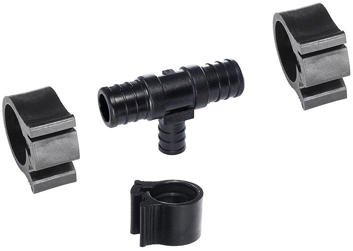 PEXLock 30826 PEX Reducing Tee with Clamp, 3/4" Dia x 3/4" Dia x 1/2" Dia