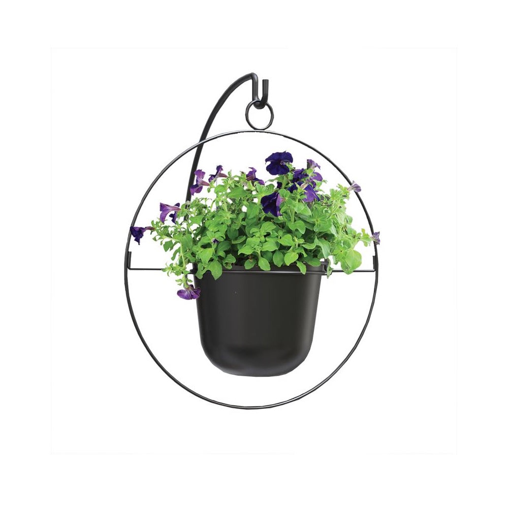 Panacea 81017 Round Ring Hanging Planter, 17 Inch, Black