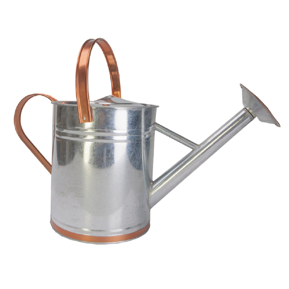 Panacea 84895 Watering Can, Galvanized Steel, Copper/Silver, 2 Gallon