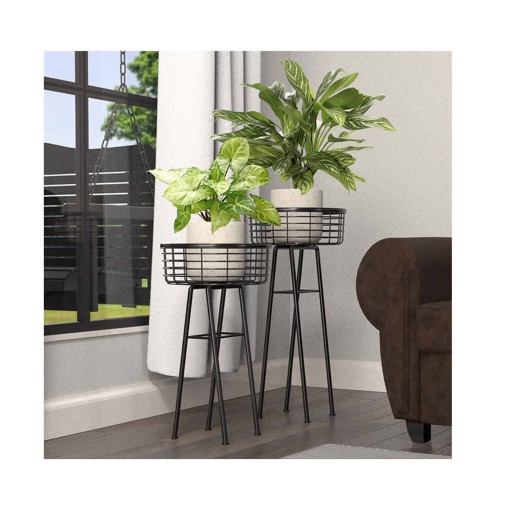 Panacea 81440 Wire Basket Plant Stand, 20 Inch, Black