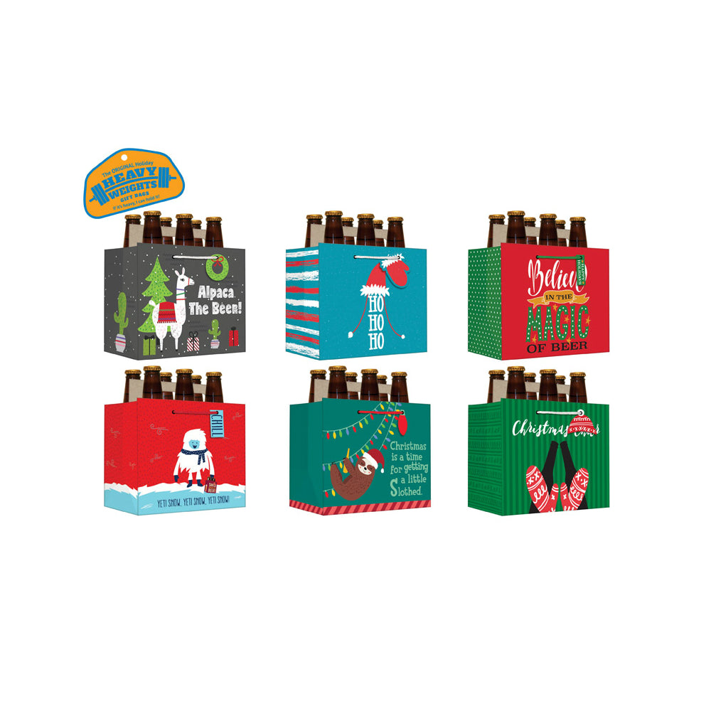 Paper Images CGBBACS-13 Beer Bottle Holiday Gift Bag, Assorted Colors