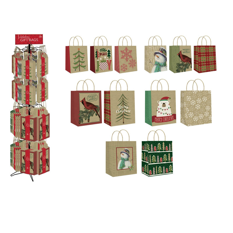 Paper Images CKGBA96R Kraft Christmas Gift Bag, Paper