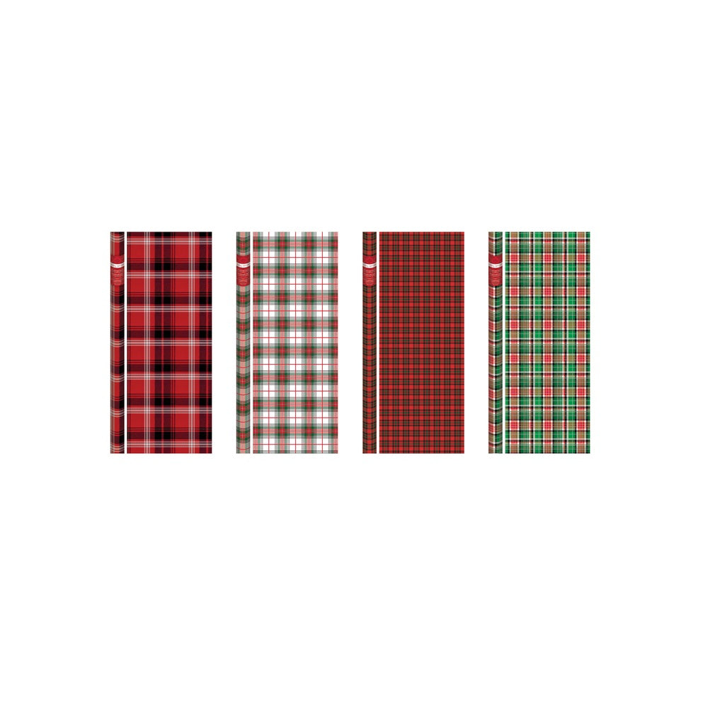 Paper Images CW2530A40 Plaid Foil Christmas Gift Wrap, Paper