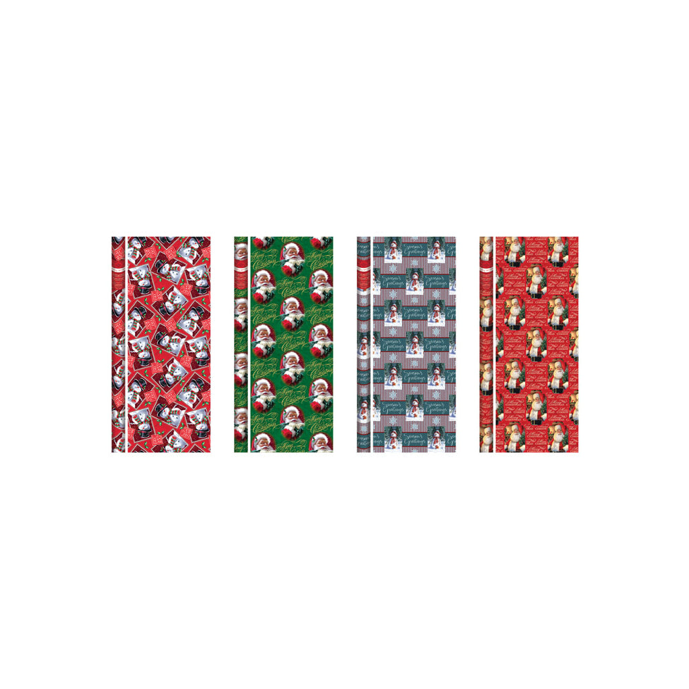 Paper Images CW4030A28 Traditional Christmas Gift Wrap, Assorted Colors