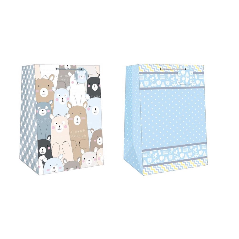 Paper Images EMWJGBA-4 Mega Wide Jumbo Baby Boy Christmas Gift Bag, Assorted Color