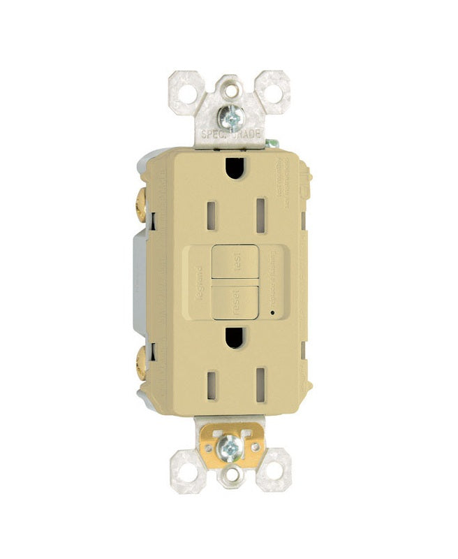 Pass & Seymour 1597TRICCD4 GFCI Receptacle Outlet, Ivory, 15 Amp