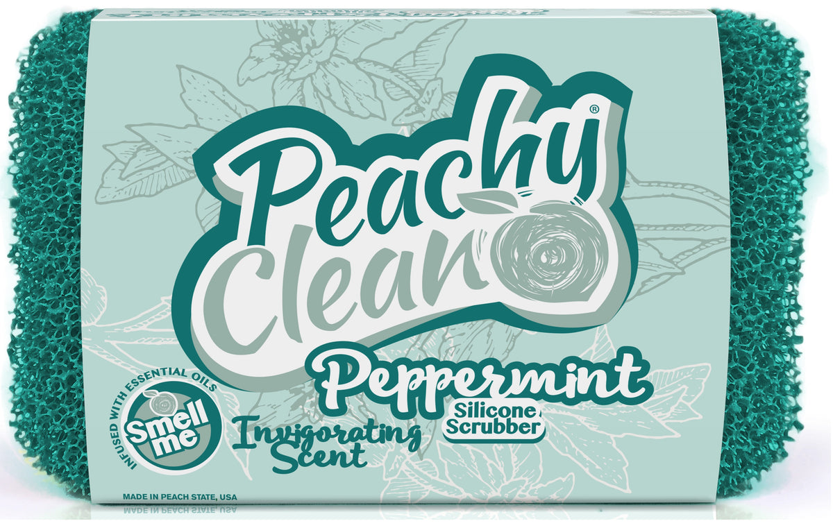 Peachy Clean 8372 Dish Scrubber, Peppermint, Silicone