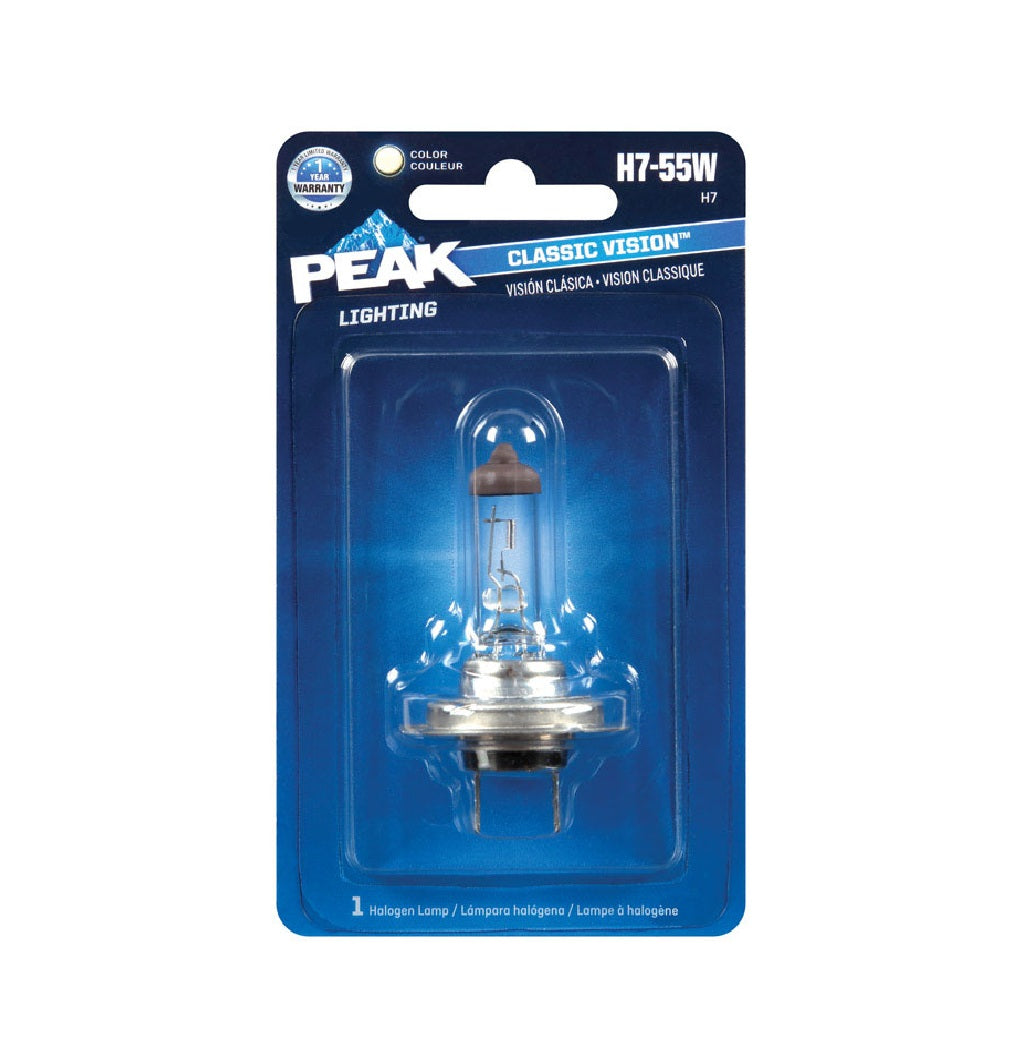 Peak H7-55W-BPP Automotive Classic Vision Halogen Lamp, 12.8 V