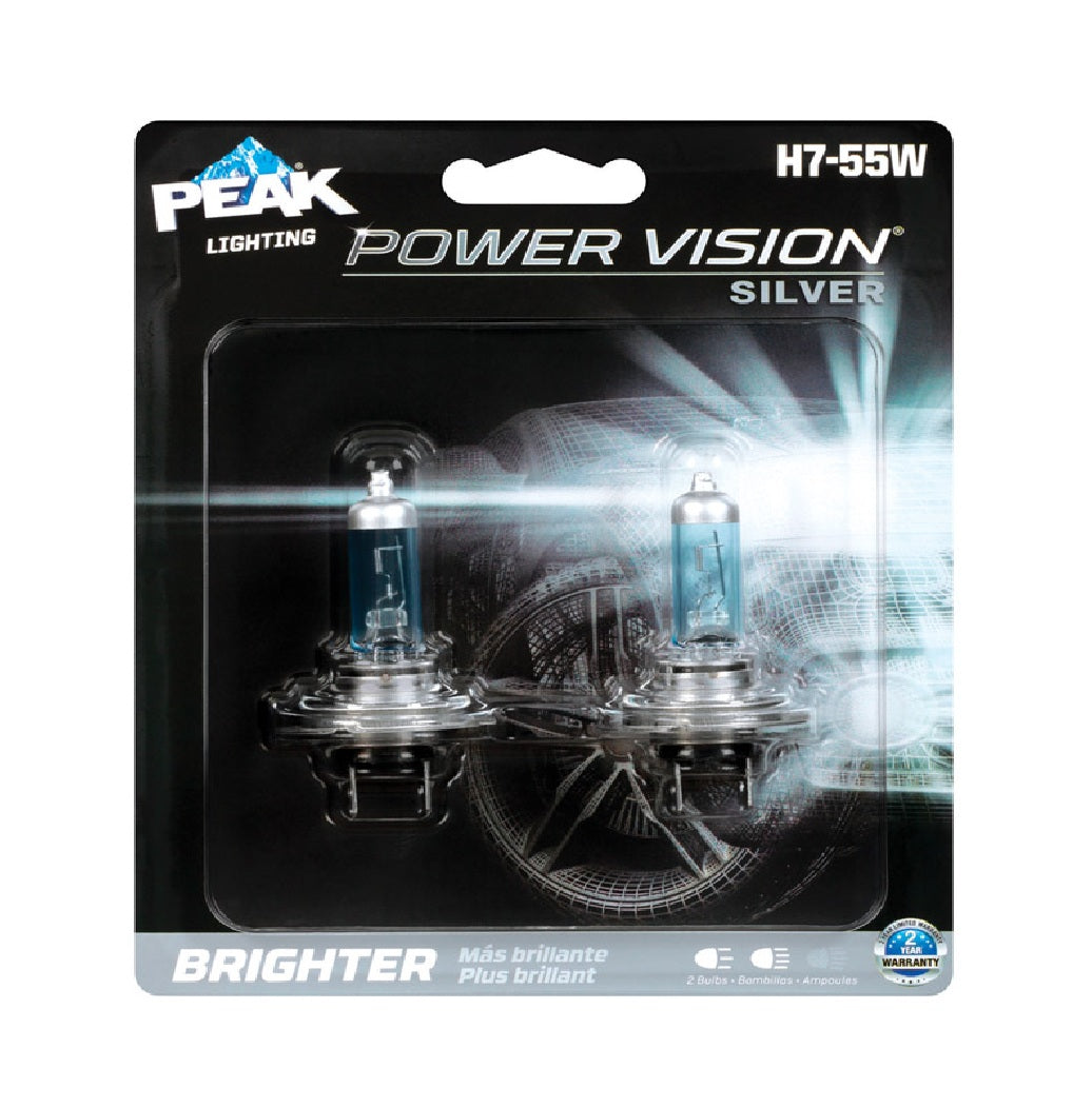 Peak H7-55WPVS-2BPP Automotive Power Vision Halogen Bulb, 12.8 V