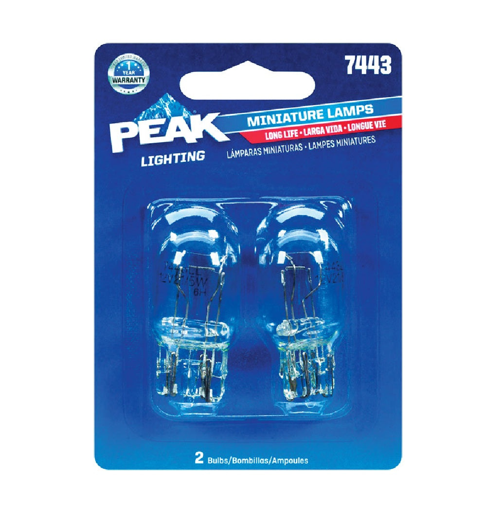 Peak 7443LL-BPP Automotive Miniature Lamp, 13.5 V