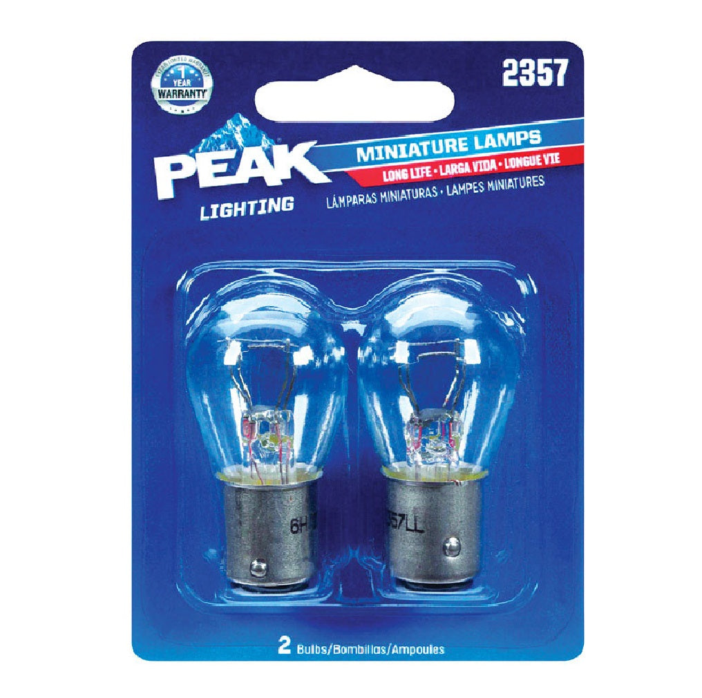 Peak 2357LL-BPP Automotive Miniature Lamp, 12.8 V