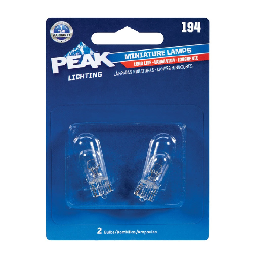 Peak 194LL-BPP Automotive Miniature Lamp, 14 V