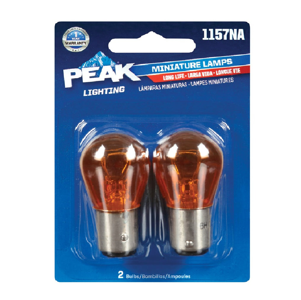 Peak 1157NALL-BPP Automotive Miniature Lamp, Amber/Red, 12.8 V