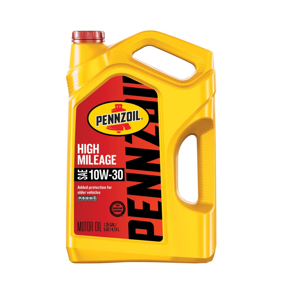 Pennzoil 550045205 SAE 10W-30 High Mileage Motor Oil, 5 Quart