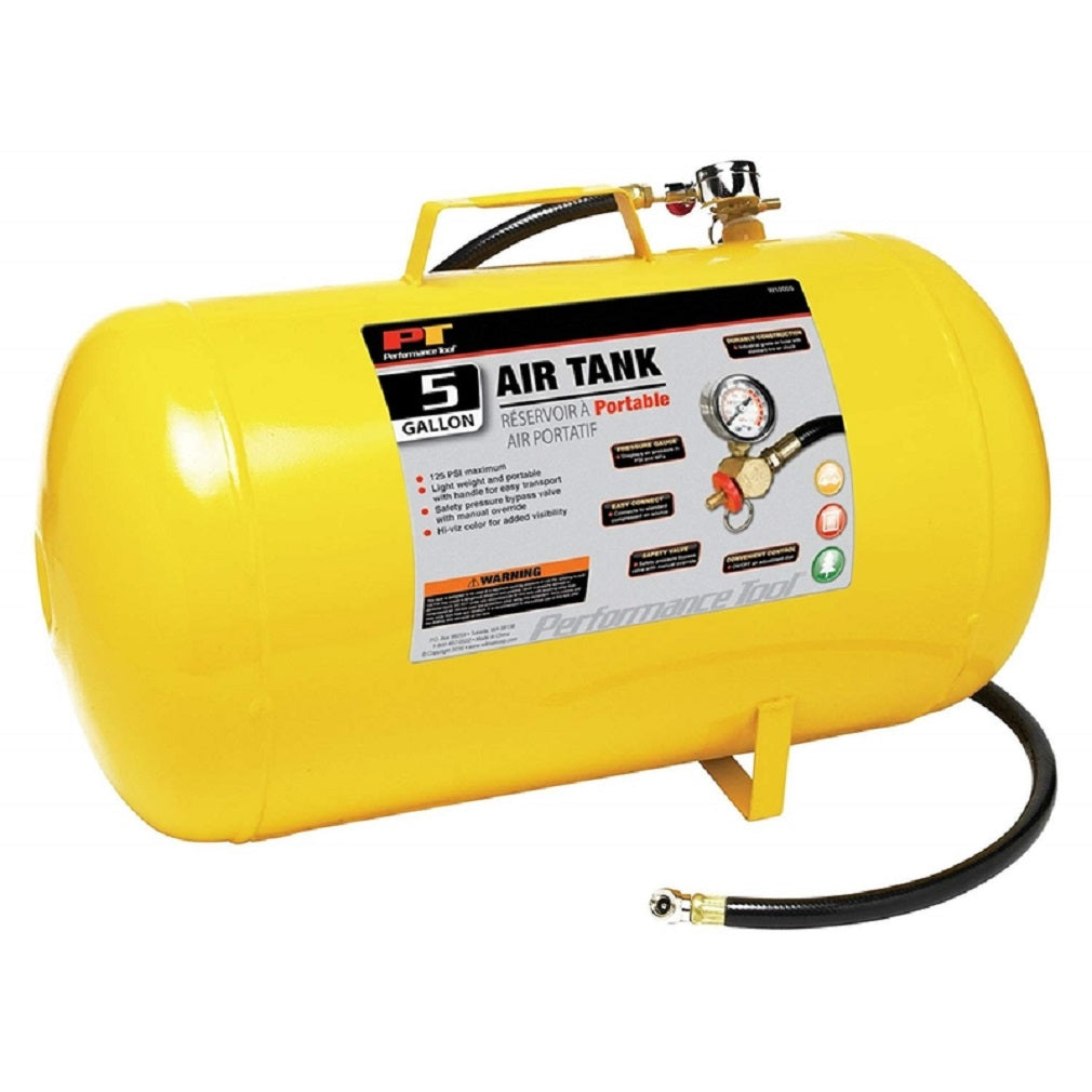 Performance Tool W10005 Air Tank, Steel, Yellow, 5 Gallon