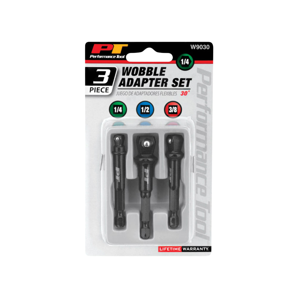 Performance Tool W9030 Wobble Adapter Set, Chrome Vanadium Steel, 3 Piece