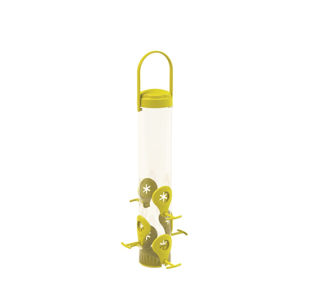 Perky-Pet 481F Finch Tube Bird Feeder, 6 Ports, Yellow