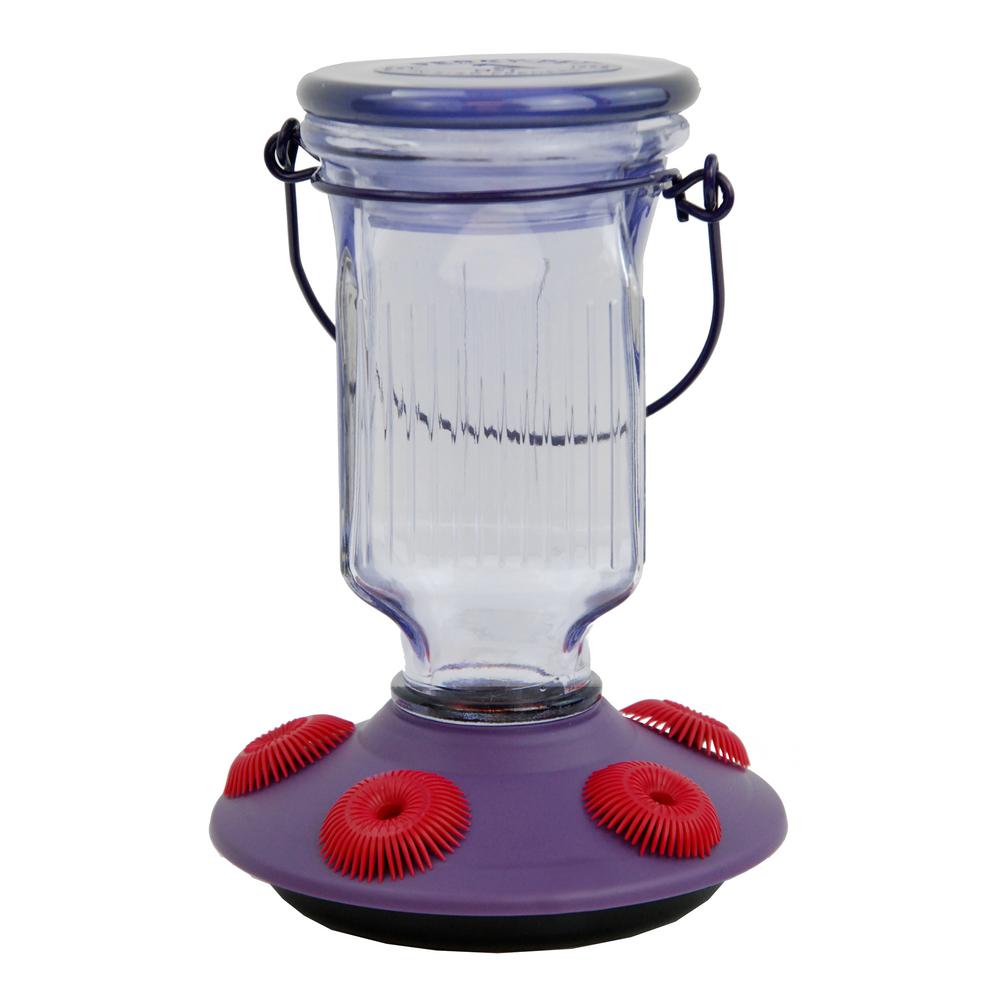 Perky-Pet 9101-2 Lavender Field Top-Fill Glass Hummingbird Feeder, 16 Oz