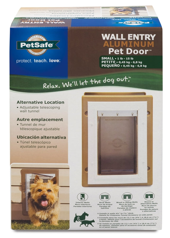 PetSafe PPA11-10915 Wall Entry Aluminum Pet Door, Small