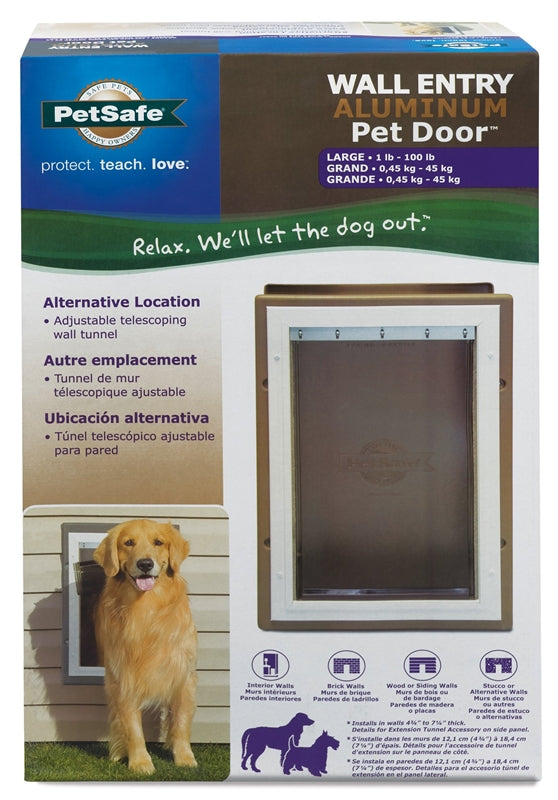 PetSafe PPA11-10917 Wall Entry Aluminum Pet Door, Large