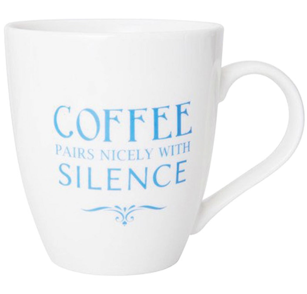 Pfaltzgraff 5217533 Coffee Pairs Well With Silence Coffee Mug, 18 Oz