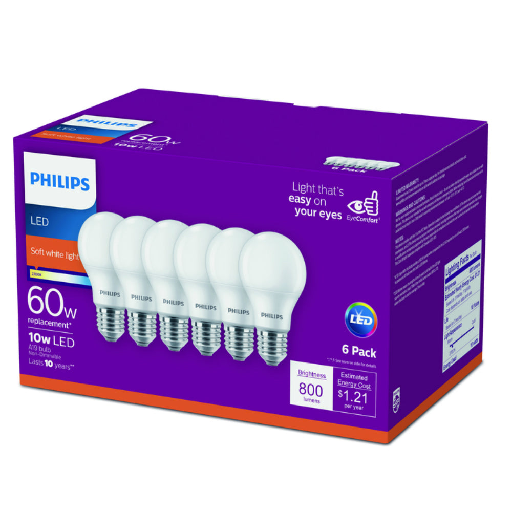 Philips 469205 A19 LED Light Bulb, Soft White, 2700K