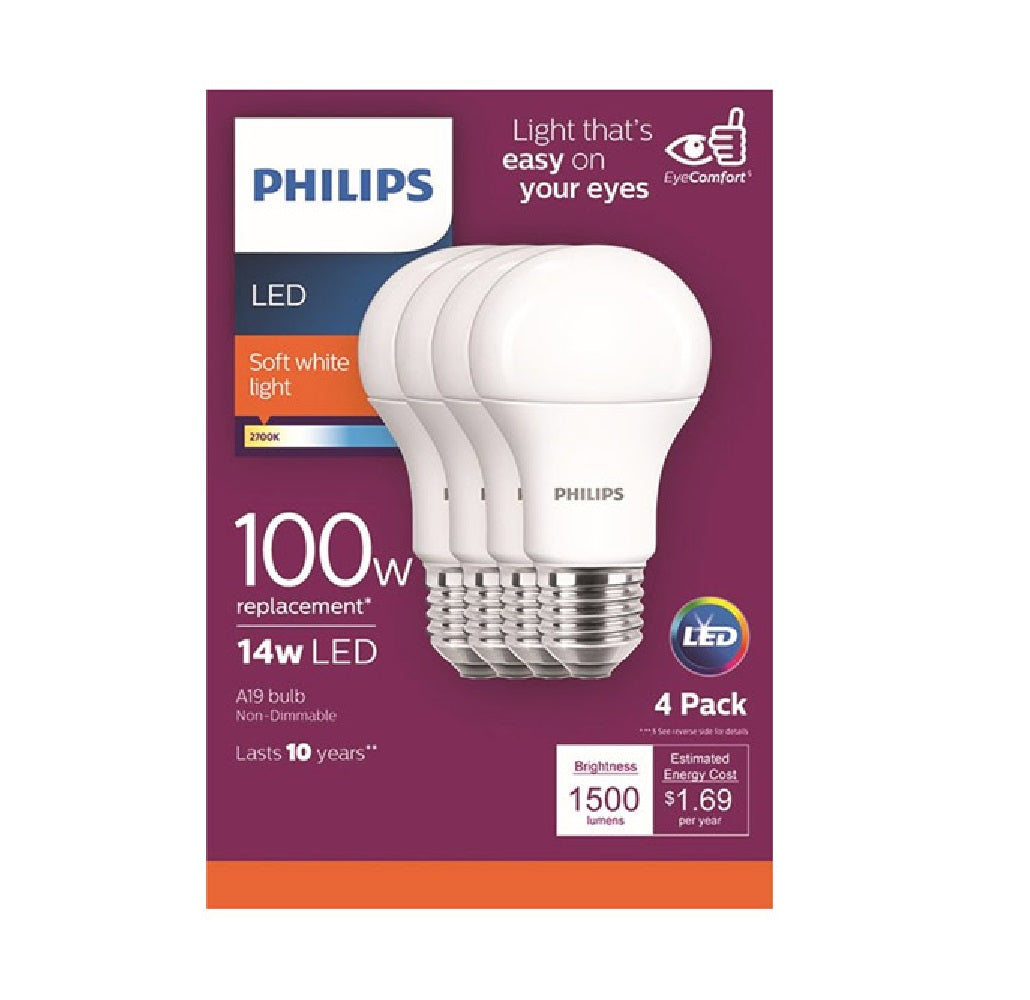 Philips 542950 A-Line A19 LED Bulb, Frosted, 15 Watts