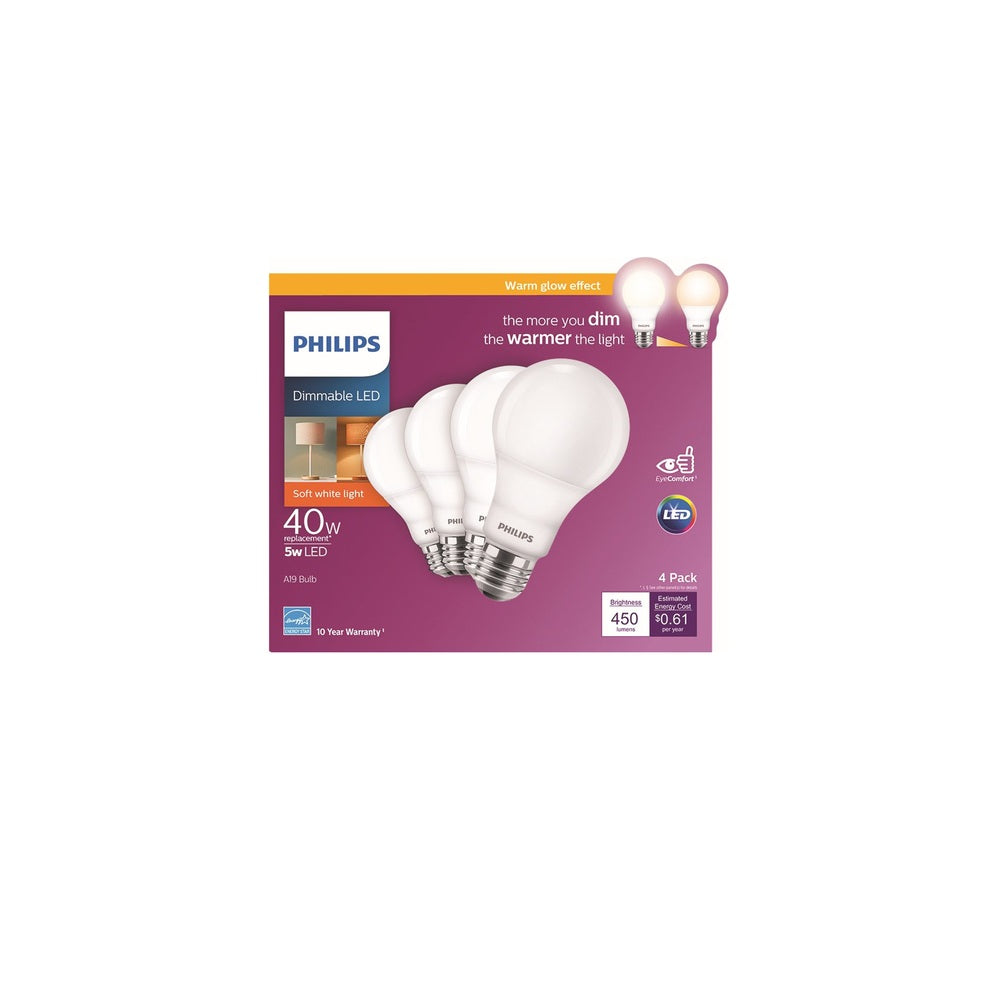 Philips 548388 Omni-Directional A19 LED Bulb, Frosted, 5 Watts