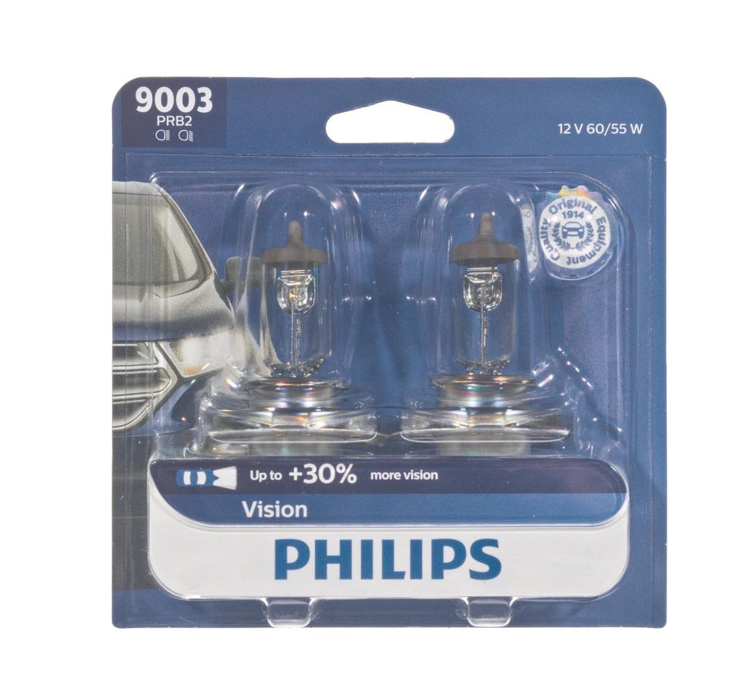 Philips 9003PRB2 Vision Halogen High/Low Beam Automotive Bulb, White