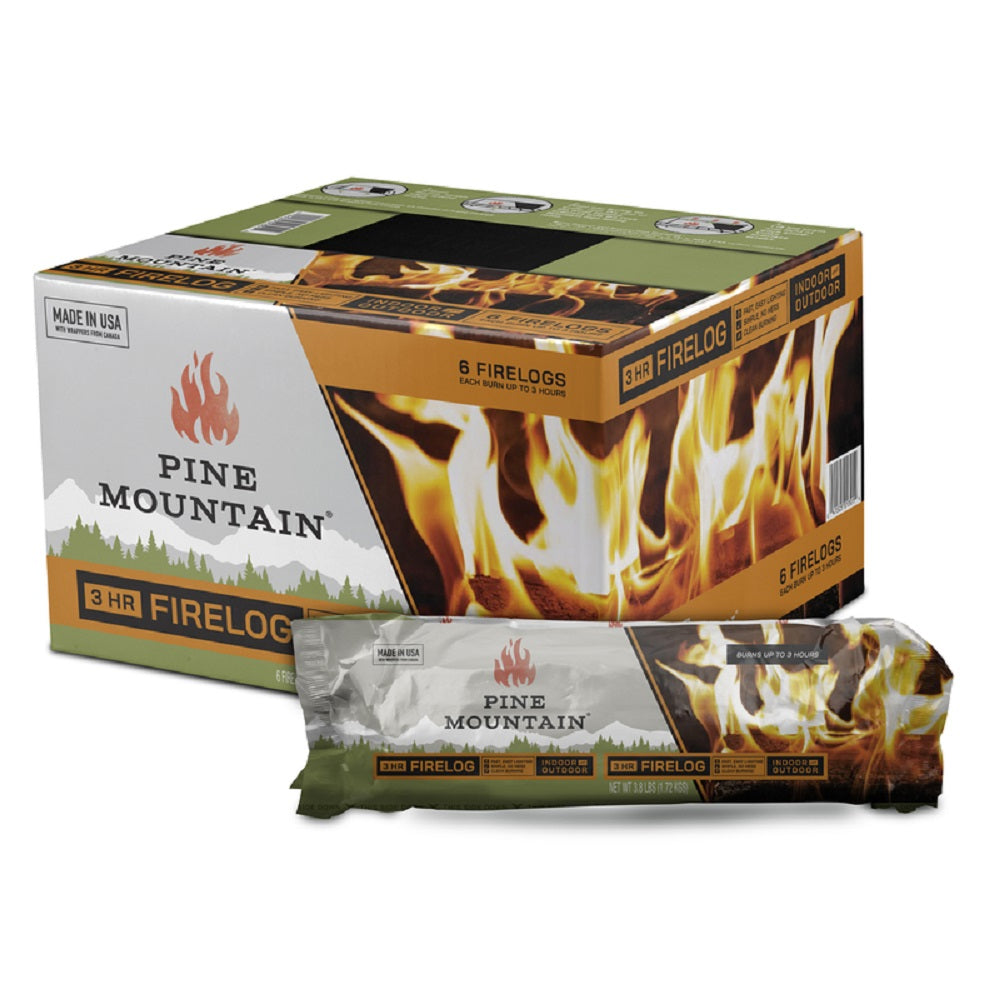 Pine Mountain 501-160-965 3-Hour Fire Log, 6-Pack