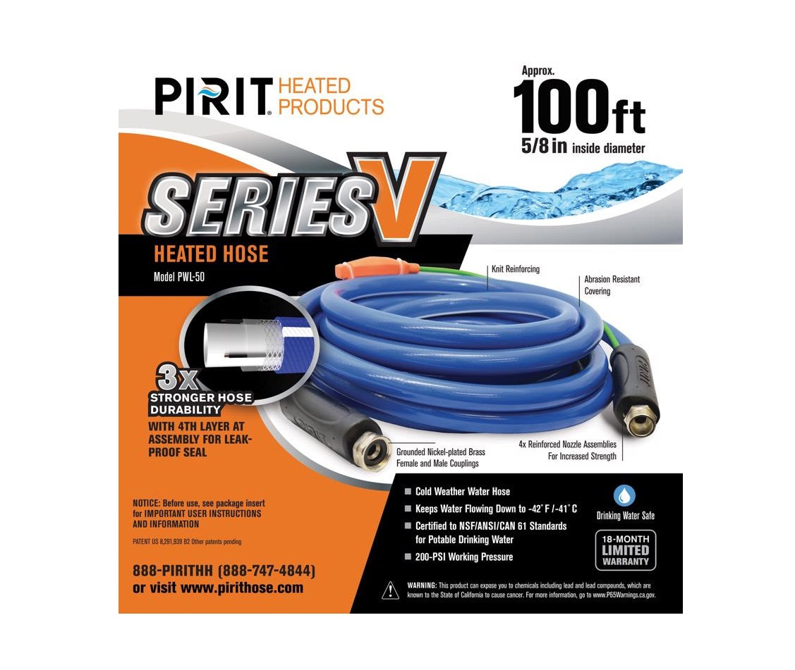 Pirit PWL-05-100 Series V Medium Duty Heated Hose, PVC