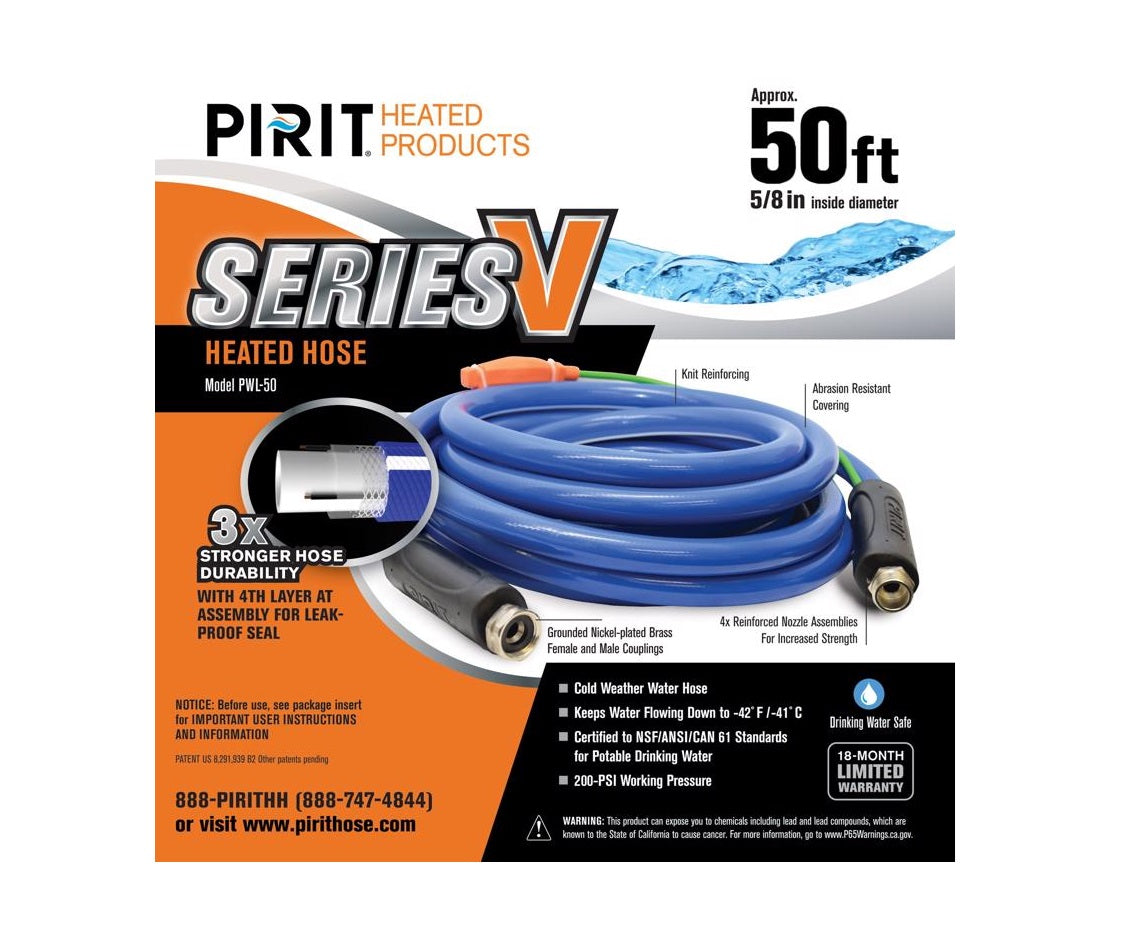 Pirit PWL-05-50 Series V Medium Duty Heated Hose, PVC