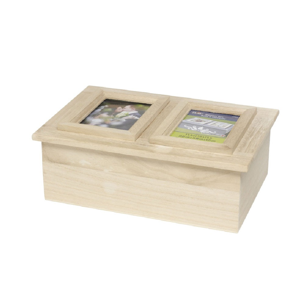Plaid 12466 Wood Memory Box Double Picture Frame, 9.2" x 3.5" x 6.25"