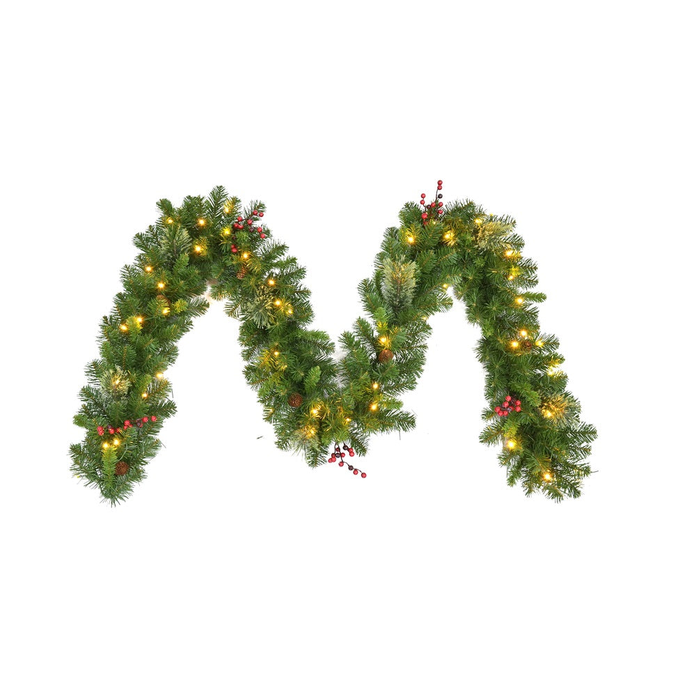 Platinum MCPGARL-9BO-WWA LED Prelit Mixed Cedar Pine Christmas Garland