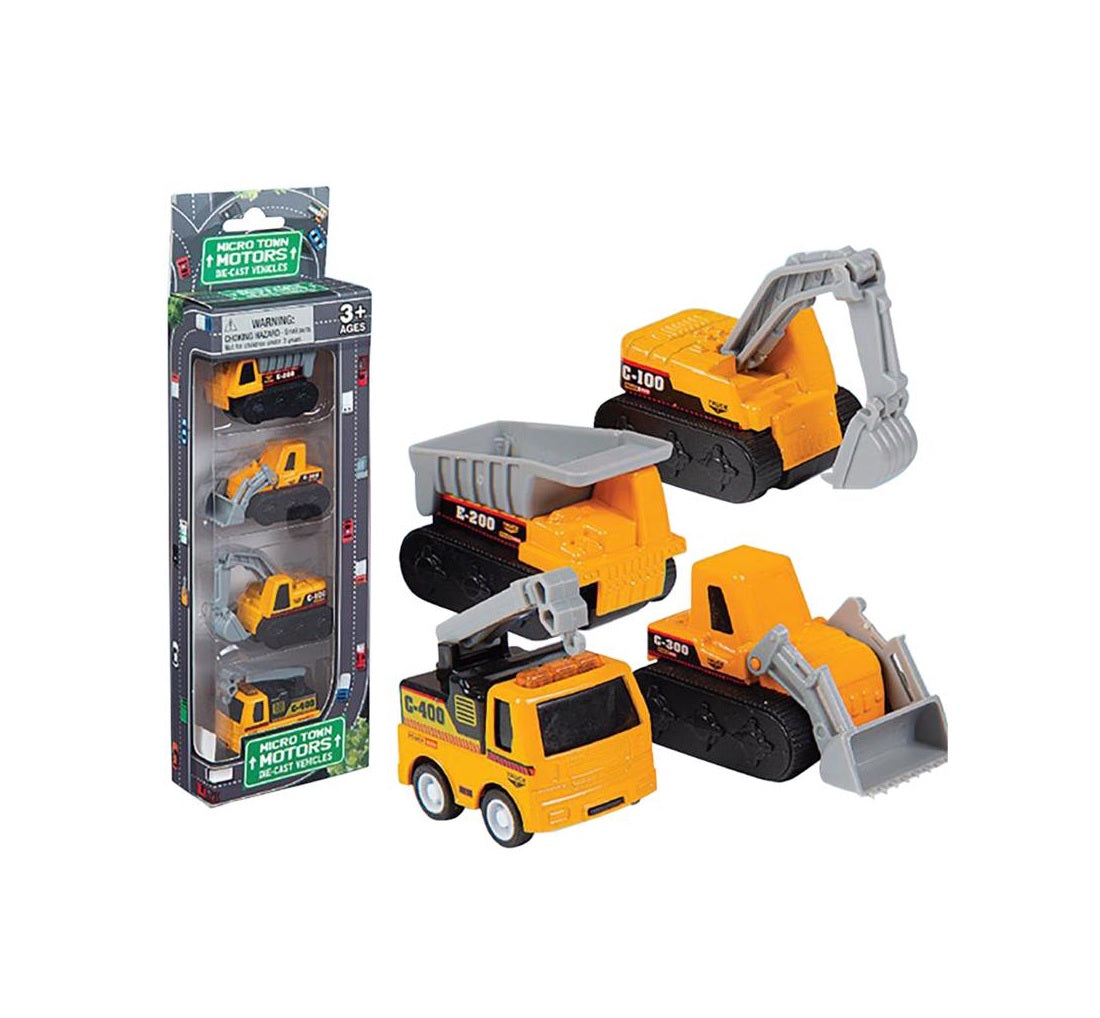 Playmaker 11613 Die-Cast Car Pack Construction Trucks, Die Cast