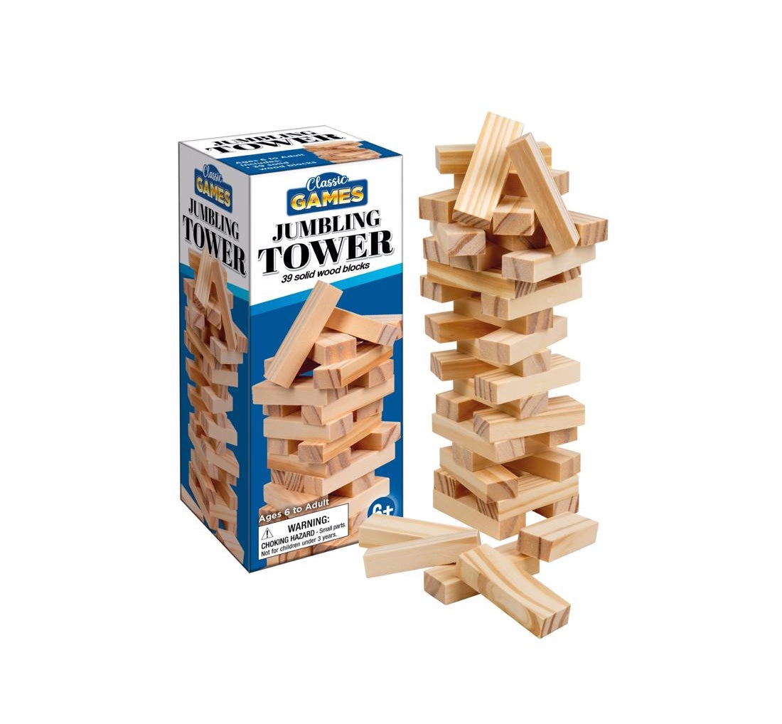 Playmaker Toys 11111 Classic Games Jumbling Tower, Wood