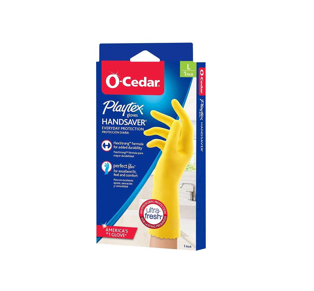 Playtex 163673 Reusable Gloves, Latex/Neoprene/Nitrile, Yellow