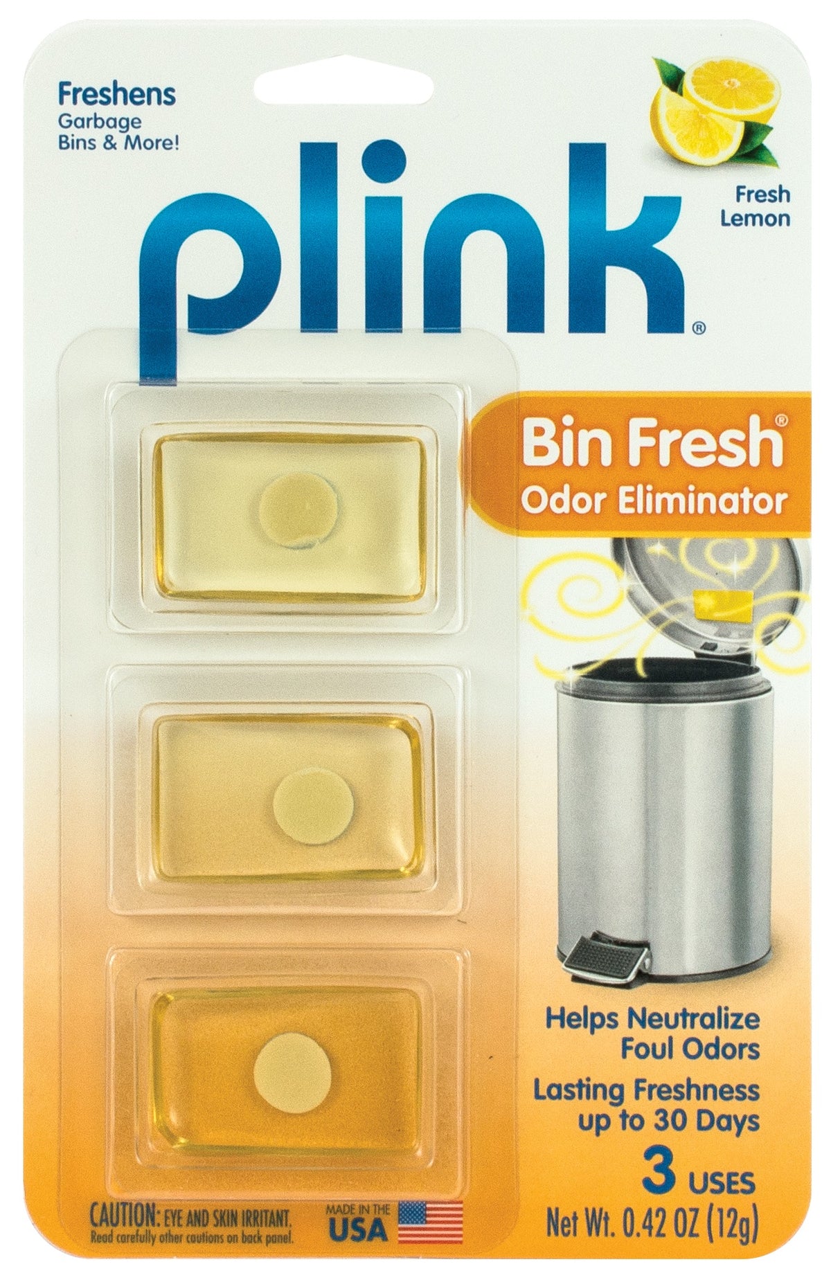 Plink 9027 Bin Fresh Odor Eliminator, Lemon Scent