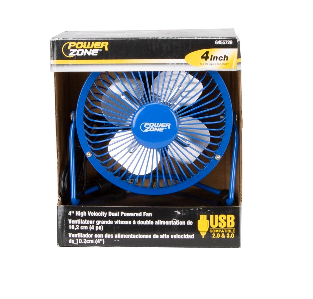 PowerZone FE-20 Personal Mini Fan, 4", Assorted Color