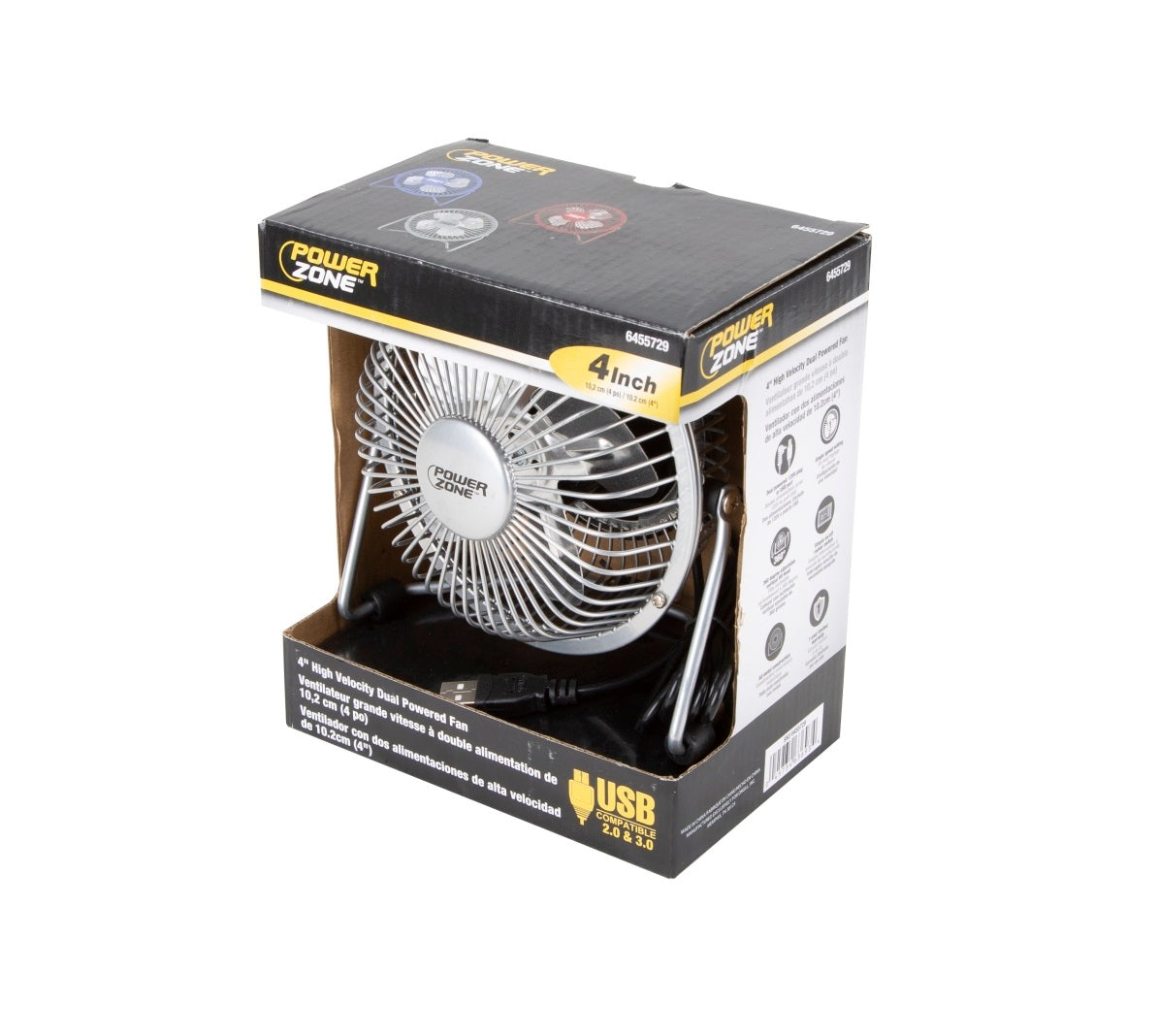 PowerZone FE-20 Personal Mini Fan, 4", Assorted Color