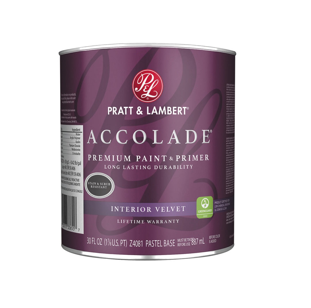 Pratt & Lambert 0000Z4081-14 Accolade Interior Premium Paint and Primer, 1 Quart