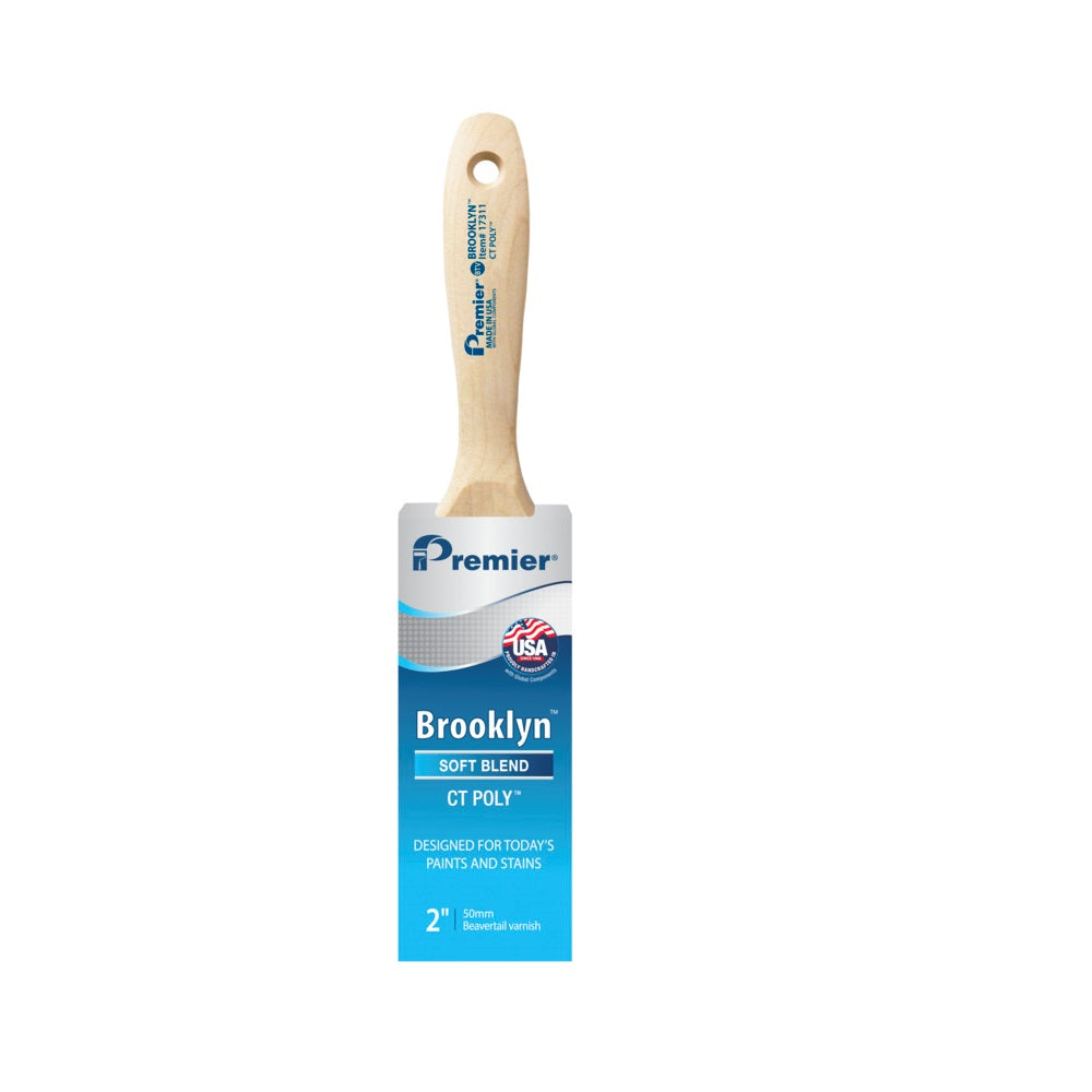 Premier 17311 Brooklyn Beavertail Varnish Paint Brush, 2 Inch